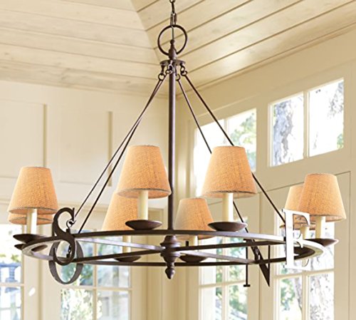 Set of 6 Linen Chandelier Shades, Eurus Home Pendant Lamp Shades for Ceiling