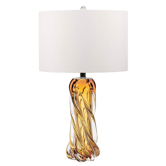 Contemporary Amber Glass Lamp,25.5" Succinite Twisted Glass Table Lamps