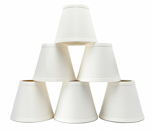 Set of 6 Linen Chandelier Shades, Eurus Home Pendant Lamp Shades for Ceiling